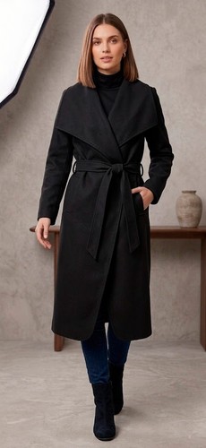 Womens Italian Long Trench Coat Open Front Duster Maxi Longline Jacket CasualFit - Picture 17 of 70