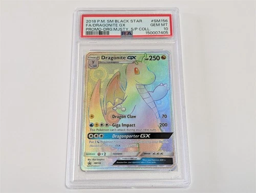 PSA 10 Dragonite GX Rainbow Rare SM156 Sun & Moon Promo GEM MINT Pokemon Card