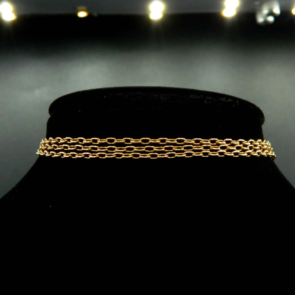 O949-Chaîne Or jaune 18k-Maille Forçat Rectangle de 3,14 x 1,94 mm- 75cm de long