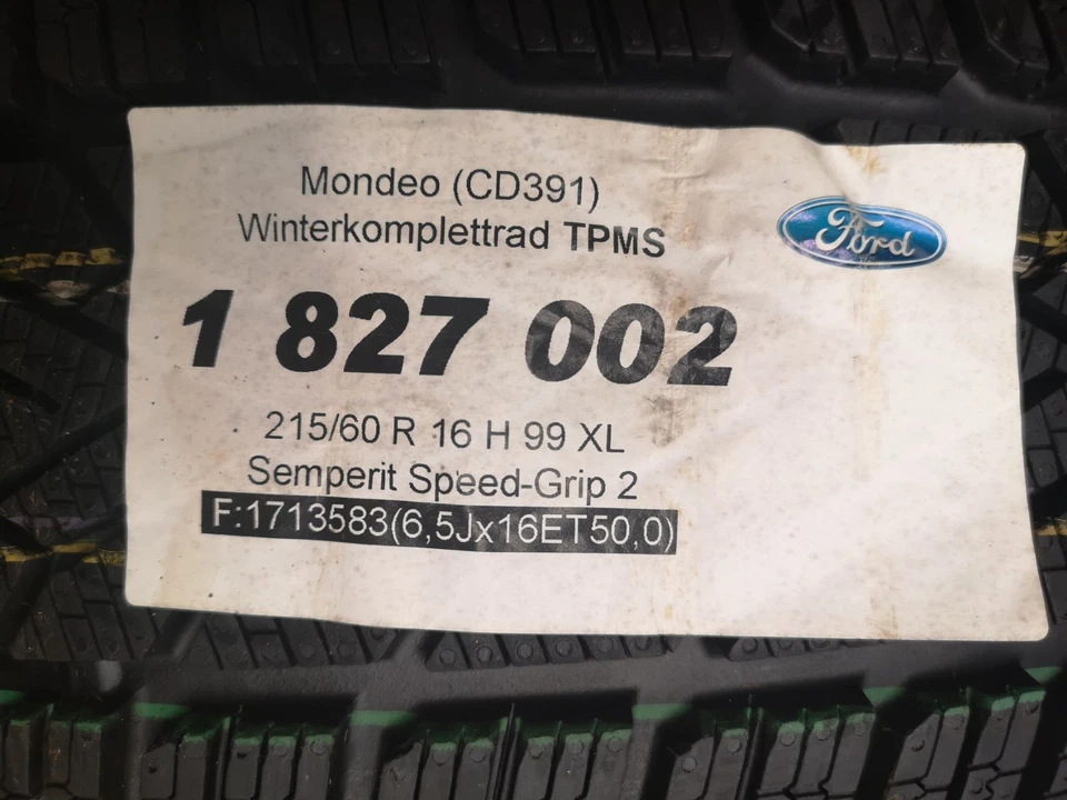 NEU! Ford Mondeo (Mk5/BA7 CD391 2014-2017) Winterräder Radsatz 215/60R16 TPMS - Bild 2 von 4