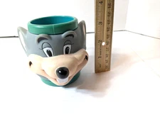Vintage Chuck E Cheese's Face cup Mug Plastic vinyl Figure