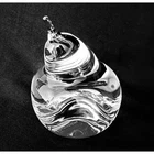 Pristine Signed Steuben Crystal Pear Figurine - Vintage Lloyd Atkins Glass 3"