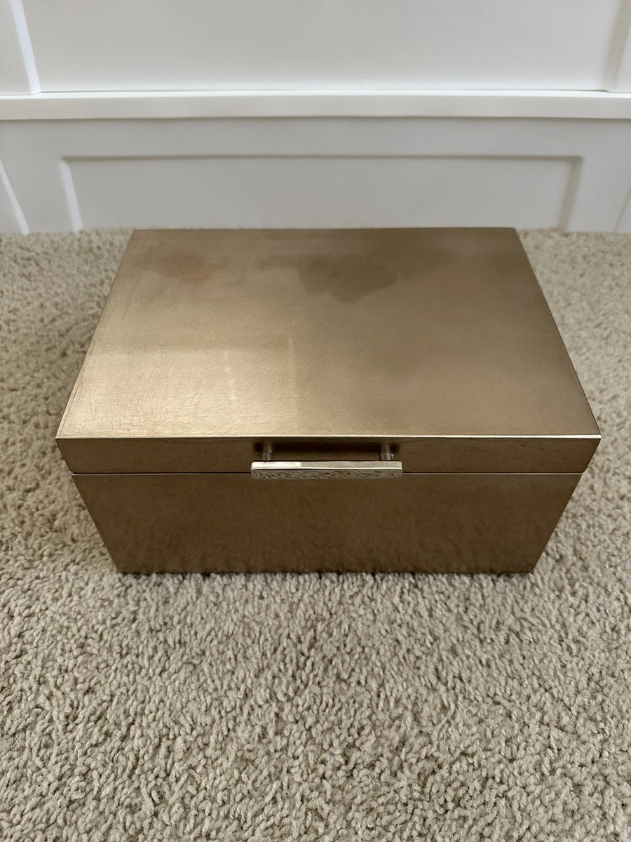 West Elm Mid-Century Champagne Lacquer Jewelry Box