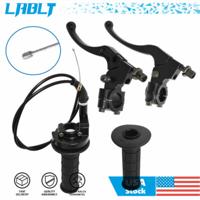 7/8'' Handlebar Grip Throttle Cable Clutch Brake Lever For Honda Baja Doodlebug