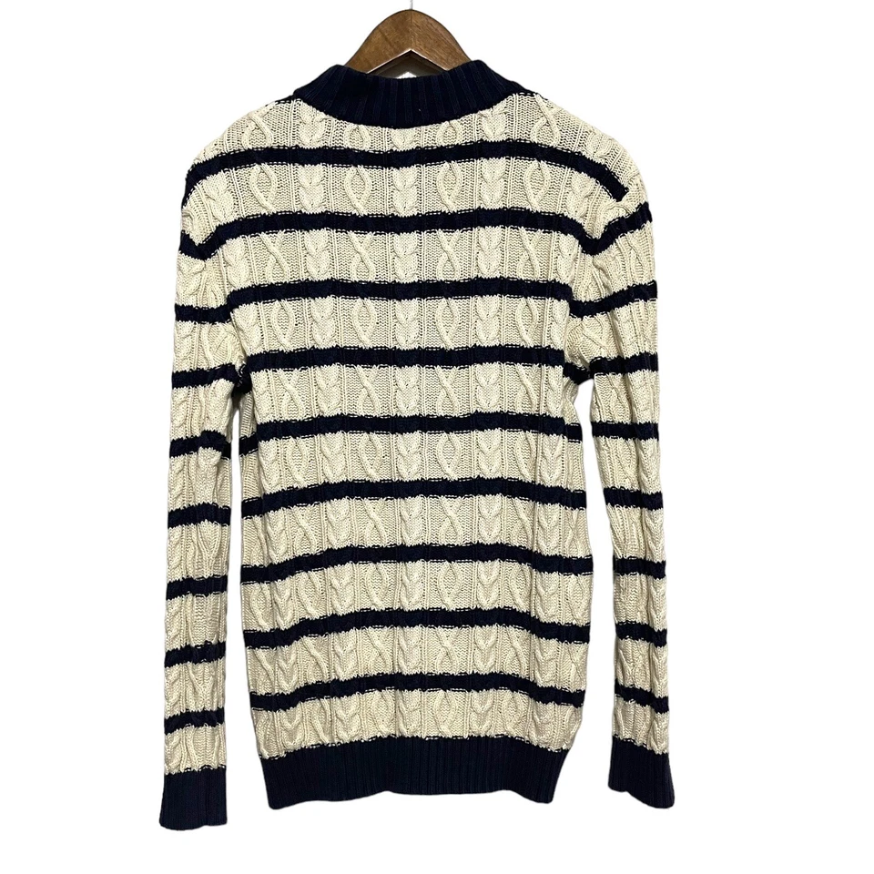 Gymboree Youth Button Front Cardigan Size XL Striped Cable Knit Classic Coastal - Image 2 of 4