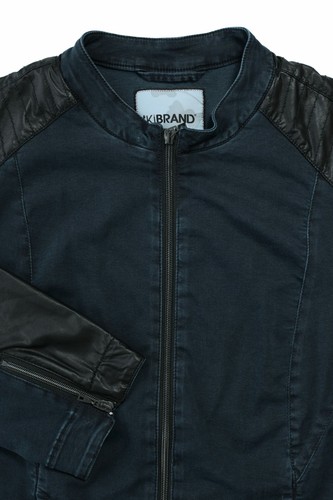 KjBRAND Jeansjacke Bikerjacke Lederimitat Damen Dunkelblau Plusgröße 44 46 50 52 - Bild 4 von 4