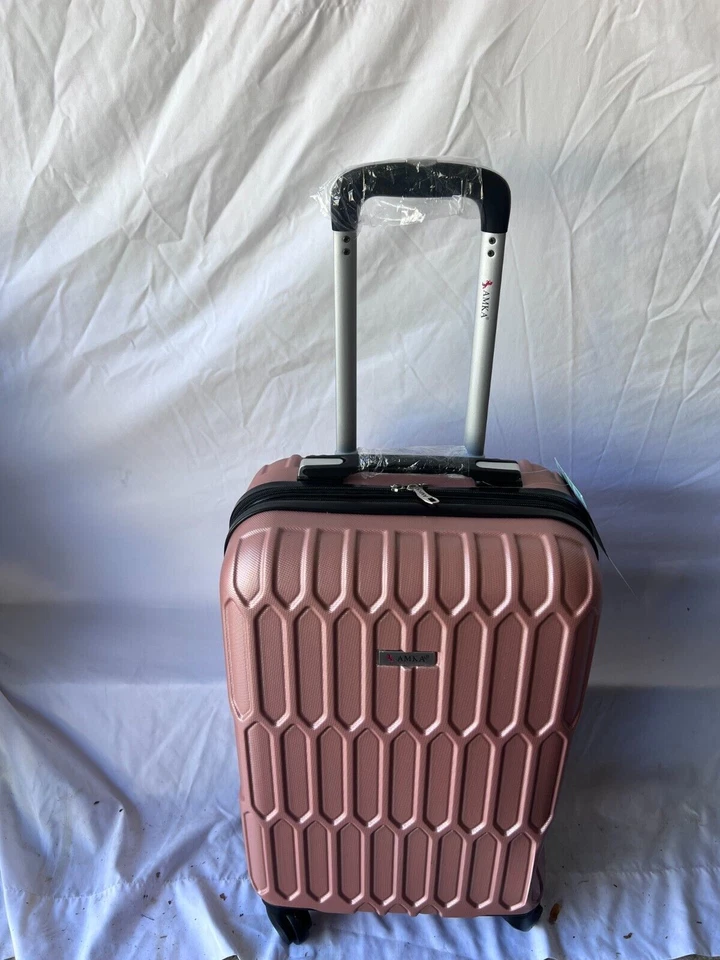 New AMKA Honeycomb 22" Carry-On Expandable Spinner Suitcase Pink Hardcase - Image 3 of 4