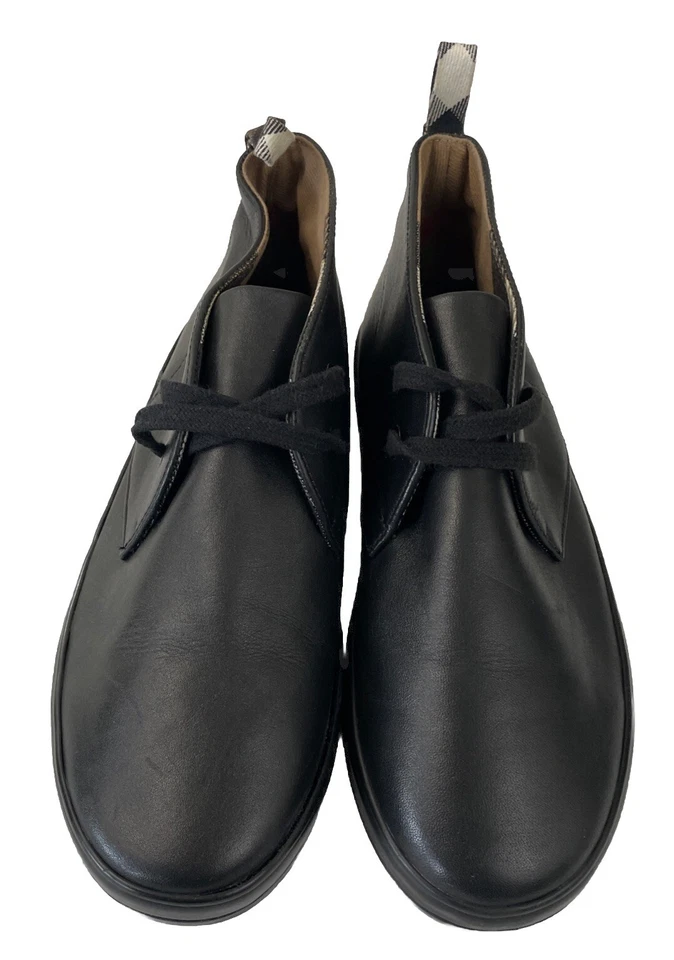 Burberry Boy Cuero Con Cordones Botines Tenis Forro a Cuadros Nova EU 35/US 3 Foto 2 de 4