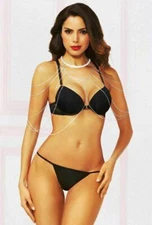 Rhinestone and Silver Draped Body Chain - by Seven 'til Midnight