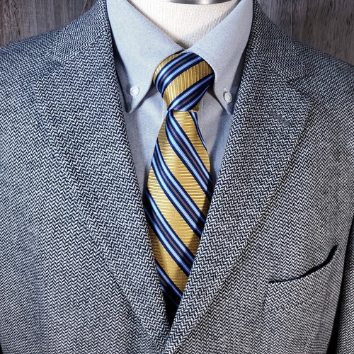 Hugo Boss Men's Herringbone Sport Coat 44R Loro Piana Wool Cashmere 3 Button 310 - Picture 4 of 18