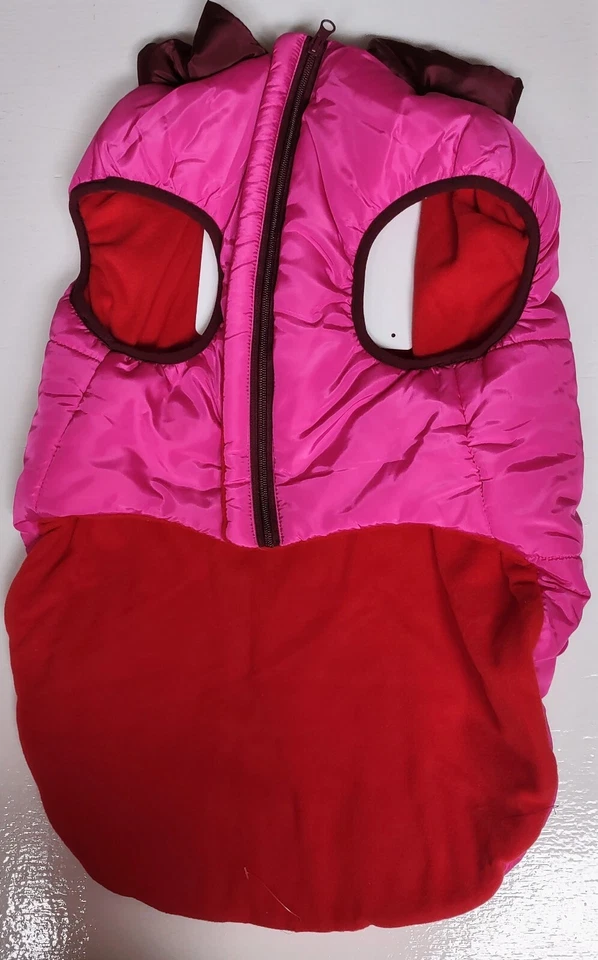 Chaqueta chaleco acolchado Boots & Barkley grande para perro rosa y granate Foto 2 de 4