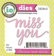 Miss You Text, High Quality Steel Die Set IMPRESSION OBSESSION, NEW DIE384-E