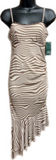Women's Sleeveless Mesh Dress - Wild Fable Light Brown Zebra Striped SMALL NWT