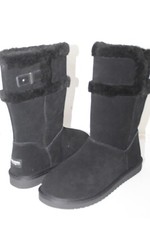 Koolaburra by UGG Women's Barlee Tall Black Suede/Sheepskin Size 8