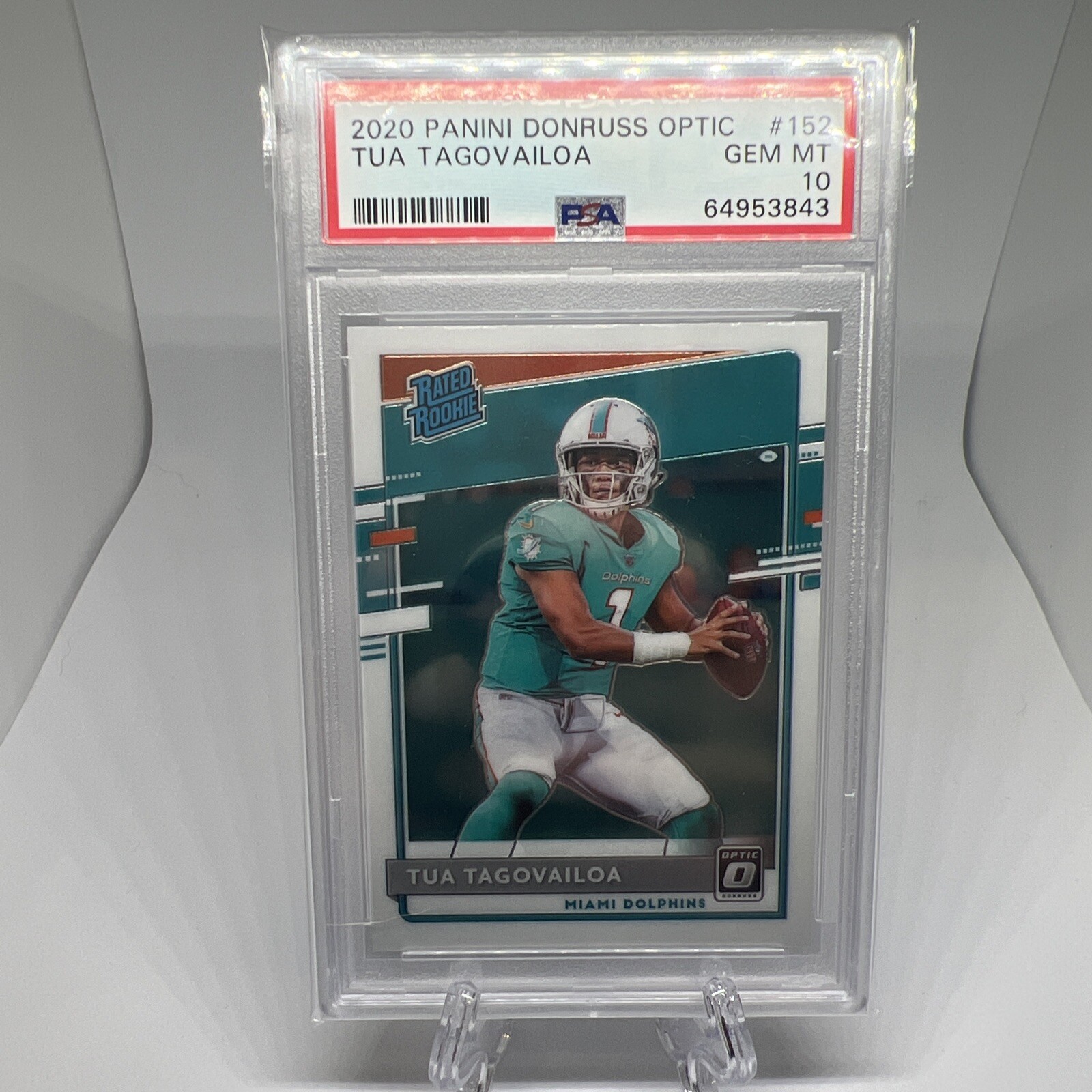 2020 Panini Donruss Optic #152 Tua Tagovailoa Rated Rookie PSA 10 Gem Mint #152