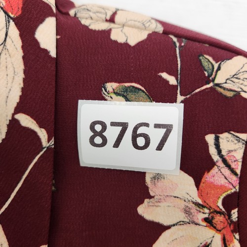 Zara Basic Collection Jumpsuit Women's XS Burgundy Floral Cottagecore Boho Chic - Picture 22 of 22