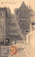L135 Belgium 1923 Liege Montagne de Bueren Street in Stairs Carriage postcard