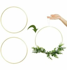 2 Pack 14 Inch Large Metal Floral Hoop Wreath Macrame Gold Rings Making Wedding
