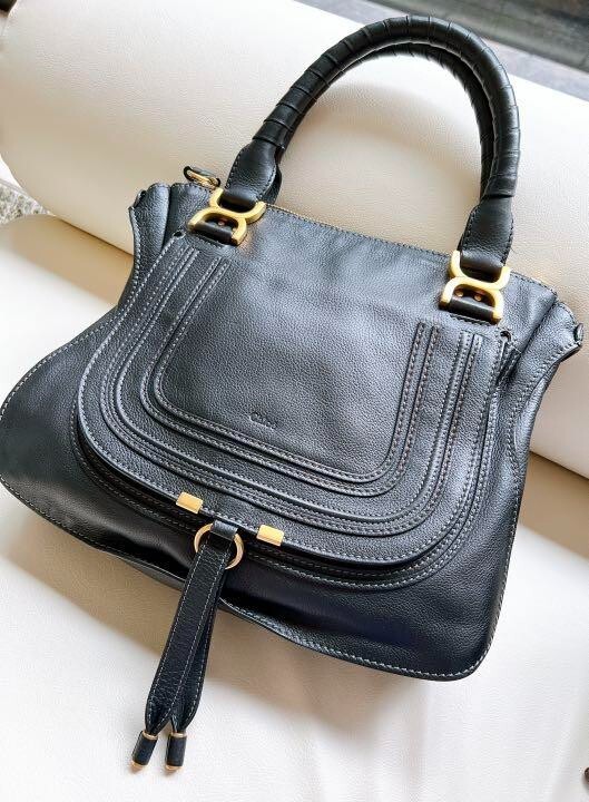 Chloe Marcie Handbag Tote Bag Black Authentic Designer 36×28