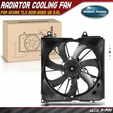 Left Radiator Cooling Fan Assembly with Shroud for Acura TLX 2015-2020 V6 3.5L