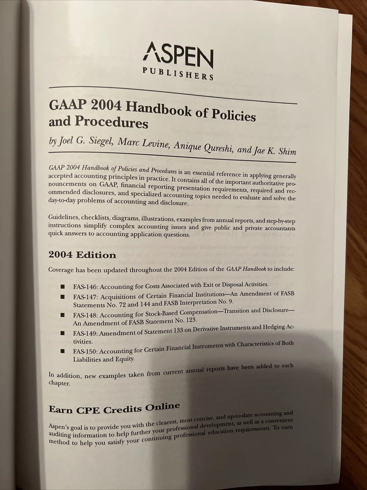 Gaap 2004 Handbook of Policies and Procedures E8 - Image 3 of 3