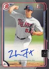 Zack Jones autographed baseball card (Twins) 2015 Bowman 1st Rookie #PAZJ