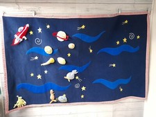 Solar System Planets Wall Decor Fabric courtain Kids Baby Nursery 58" x 35"