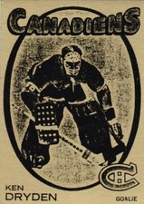 1971-72 O-PEE-CHEE / TOPPS BRASS PLATE KEN DRYDEN ROOKIE CANADIENS  BLANK BACK 
