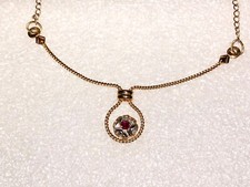 Genuine Ruby Necklace Gold Filled Choker Length Vintage EUC J