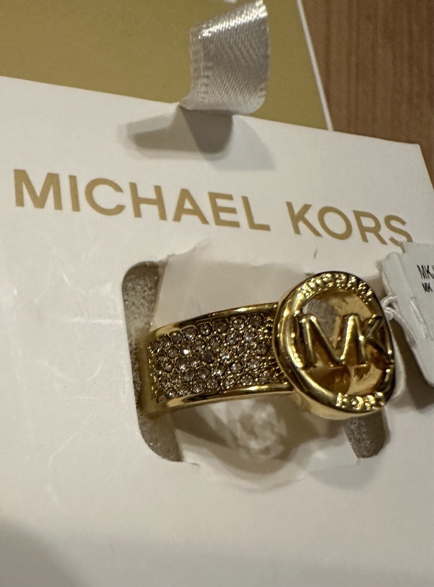 Michael Kors MK Logo Embellished Ring MKJX80107107 Size 7 | eBay