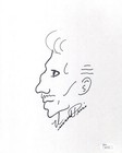 VINCENT PRICE HAND SIGNED ORIGINAL SELF-PORTRAIT DRAWING    
