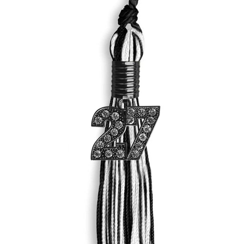Endea Graduation Black/White Mixed Color Tassel With Black Date Drop - Bild 9 von 21