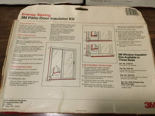 NEW (2) 3M Indoor Window Insulator Kit for 2 Windows 3'x5' + (1) Patio Door - Picture 6 of 6