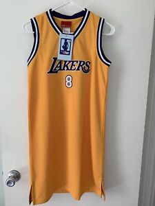 Details about NWT Reebok NBA Women LA Lakers 8 Kobe Bryant Gold Jersey skirt sz M authentic 24
