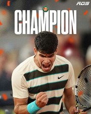 Carlos Alcaraz Tennis Champion 3.5x5  Reprint