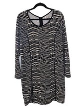 Derek Plus Dress Women Black White Size 1X Zipper In Back
