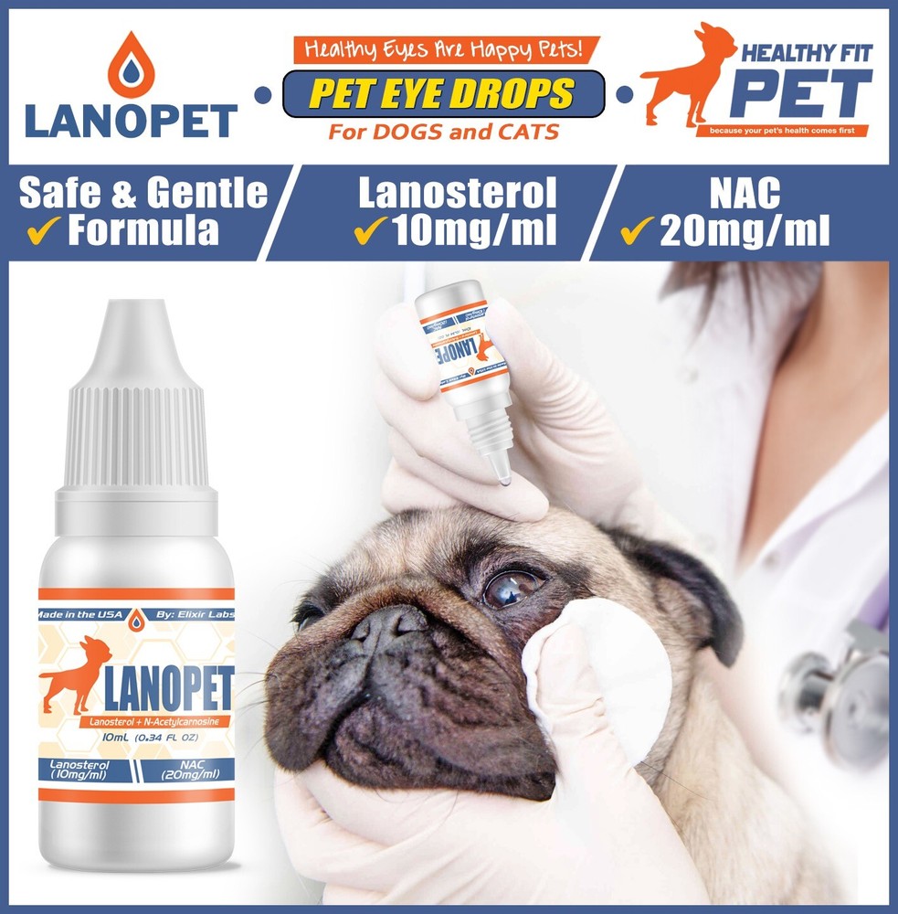 Lanosterol + NAC Dog Cat Eye drops | Cataracts, Dry Eyes, Tearing, MAX Strength