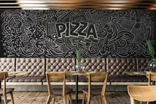 3D Pizza Graffiti Wallpaper Wall Mural Removable Self-adhesive Sticker960