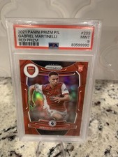 2021 Panini Prizm P/L GABRIEL MARTINELLI RC Red Prizm /199 PSA 9