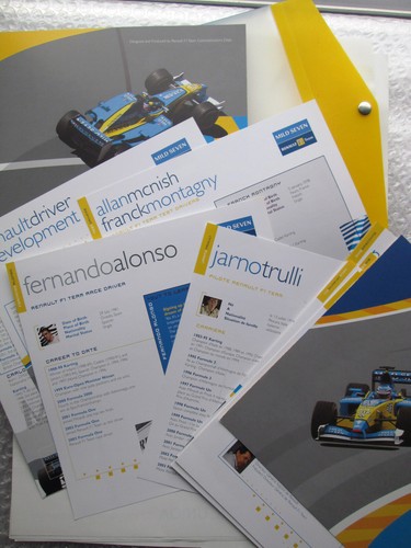Renault Racing Mild Seven F1 2003 Media Info Pack Folder + CD Alonso Trulli Rare