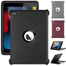 For iPad 9th 8th 7th Generation Case Heavy Duty Shockproof Hard Clip Stand Cover