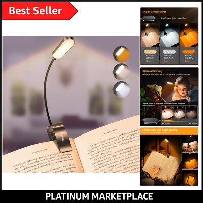 Wiederaufladbare Buchlampe mit 3 Farbmodi - augenfreundliches & verstellbares Licht