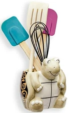 Turtle Kitchen Utensil Holder, Sea Storage Crock, Tortoise Home Decor