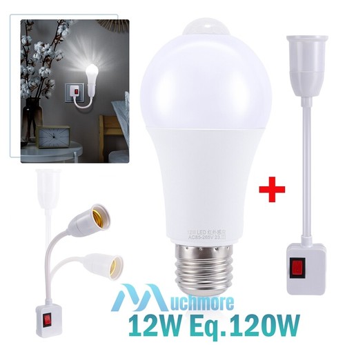 LED Light Bulb 90/120/150W Equivalent Motion Sensor Lamp Dusk to Dawn w/ Socket - Picture 53 of 54