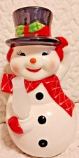 MR CHRISTMAS NOSTALGIC 8” Snowman CERAMIC HOLIDAY LIGHTED Tabletop