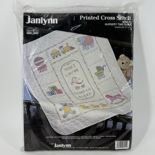 Vintage Janlynn Baby Nursery Time Quilt Kit Printed Cross Stitch 269-11