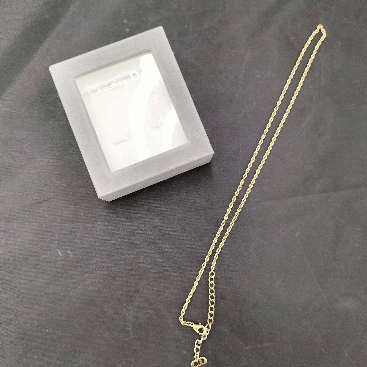 Collier Christian Dior ton argent bijou mode vintage