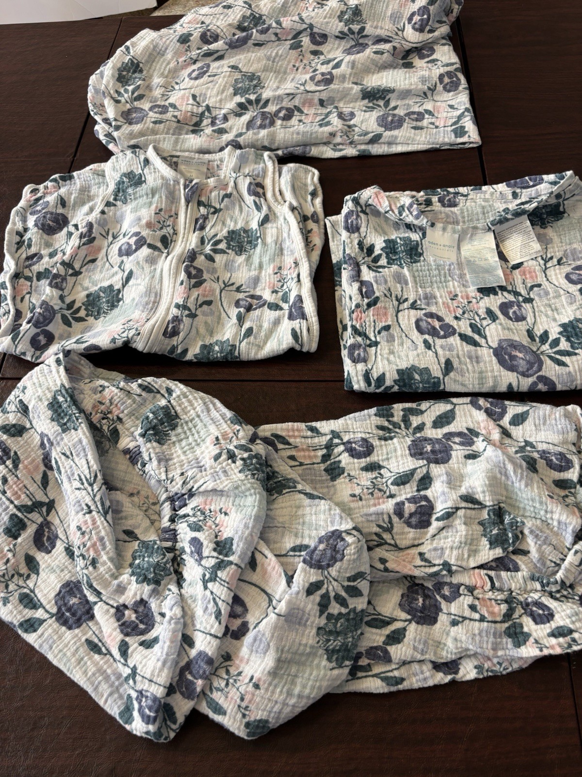 aden + anais 5 Pc Crib Bedding Changing Sleepsack Blanket Set Flowers Bloom