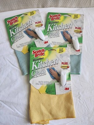 Vtg Scotch Brite Microfiber Cleaning Kitchen Waffle Cloth Towel W/ Command Hook 
