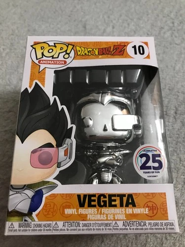 Funko Pop! Dragon Ball Z Vegeta #10 Chrome 25th Funimation Celebrating 25 Years